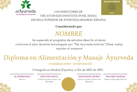 Diploma en Alimentación y Masaje Āyurveda online/semipresencial